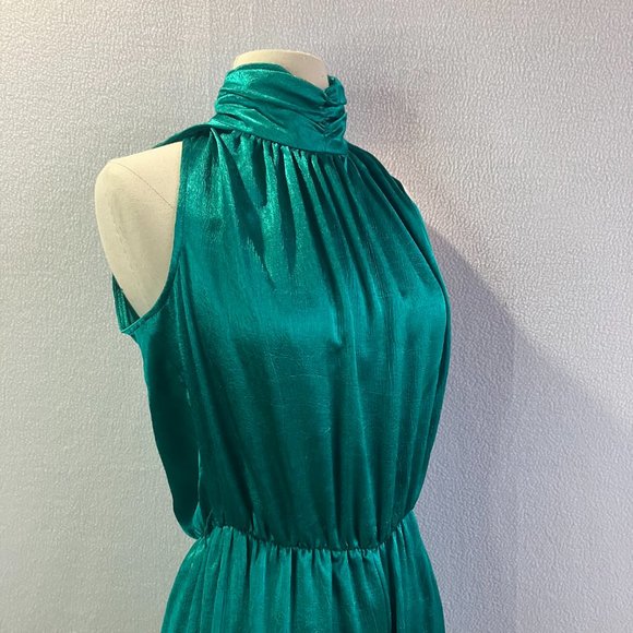 1980s Dressy Sleeveless Turtleneck Open Back Jumpsuit & Jacket - Picture 6 of 13